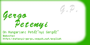 gergo petenyi business card